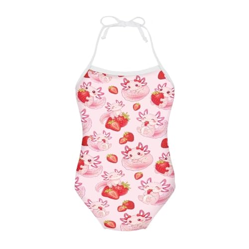 Image of Girls One Piece Swimsuit Beach Bathing Suit Toddler Floral Halter Straps Swimwear for 1-10 Years