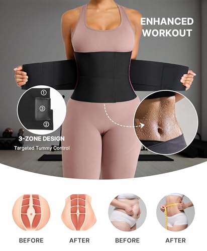 Image of SHAPELLX Waist Trainer for Women Waist Cincher Corset Shapewear Body Shaper Tummy Control Stomach Belt Postpartum Band