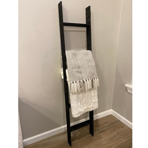 BarnwoodUSA Reclaimed Wood Bookcase Ladder (5 Foot, Black)