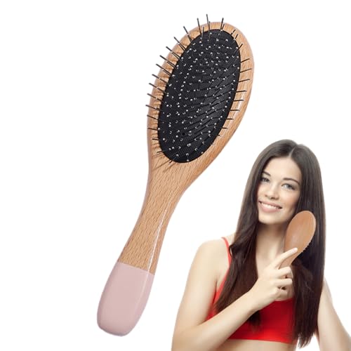 Massagekamm – Holz-Entwirrbürste 86g, Anti-Frizz Haarbürste für Frauen, Männer und Mädchen, Sanftes Entwirren | Frisurenpflege Reisen Geschäftsreise Zuhause Stylingkomfort Haarpflegewerkzeug