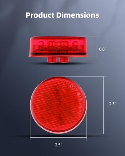2 x 2.5 pulgadas Lámparas LED redondas para marcador lateral miniatura 7