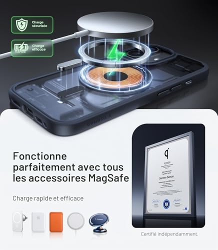 Coque iPhone 17 veloutée TORRAS Guardian en texture noire premium