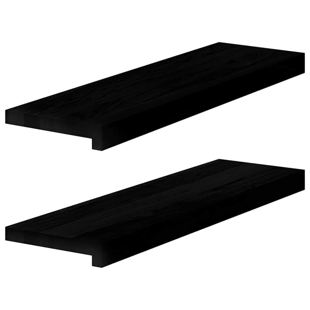 vidaXL window sills - 2 pcs dark brown solid oak window boards (70x20x2 cm), natural wooden ledges, customizable display surfaces