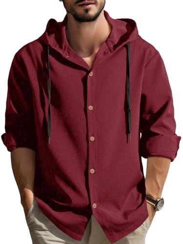 Image of Noble Monk Men's Relax Fit Hooded Shirt || Casual Wear for Men || Full Sleeve Shirts || Stylish Shirt for Men
