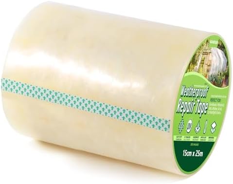 Yardwe Gewächshaus Reparaturband - 6cm X 10m Transparentes Folienklebeband