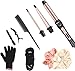 Curling Iron Wand Set, Curling Wand 3 in 1 Hair Curling Wands Interchangeable Ceramic 0.35-1.25inch Barrel Hair Curler, with Heat Resistant Glove