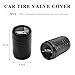JNXIJ 5 PCS Tire Valve Stem Caps, Corrosion Resistant Aluminum American Flag Wheel Valve Covers, Leak-Proof Tire Air Cap Patriotic Accessory for Cars, Trucks, Motorcycles (Black, Sleek Flag)
