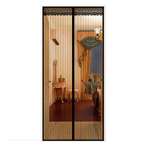 Preisvergleich Produktbild Dafang Magnetischer Fliegenvorhang Moskitonetz, Zuverlässiger Insektenschutz aus Fiberglas mit Vinyl-Beschichtung, Kinderleichte Klebemontage Ohne Bohren,Black,80x210cm(31x83inch)