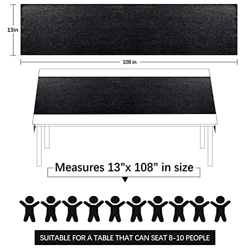 B-COOL Black Burlap Table Runners 2 Packs Halloween Table Runner Burlap Fabric for Wedding Party Holiday Dining Table Centerpiece Decor 13x108 Inch by B-COOL - Image 7