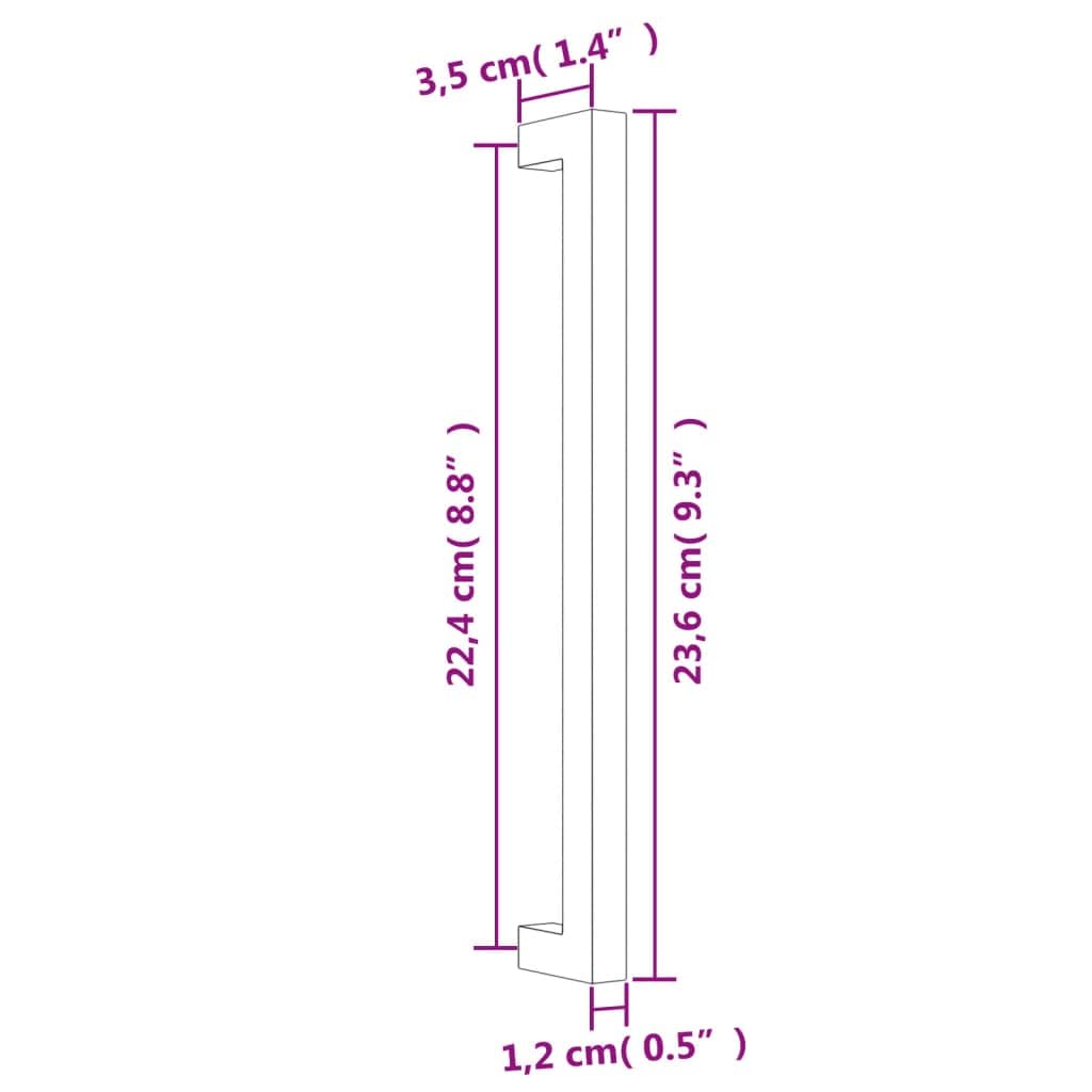 Möbelgriffe 10 Stk. Schwarz Edelstahl 224 mm Lochabstand, Schrank Schublade Tür Griff für Küche Bad Kleiderschrank Sideboard Vitrine DIY Montage