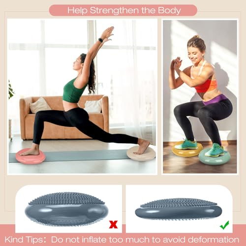 Image of Amylove 6 Pcs Wiggle Seat Inflated Wobble Cushion for Sensory Kid 13 Inch Balance Disc Kids Flexible Seating Exercise Sensory Pad Chair Cushion for Classroom Office School(Hippie Boho)