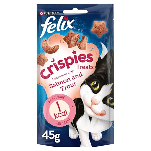 FELIX Crispies Salmon and Trout Cat Treats 45g (Pack of 8)