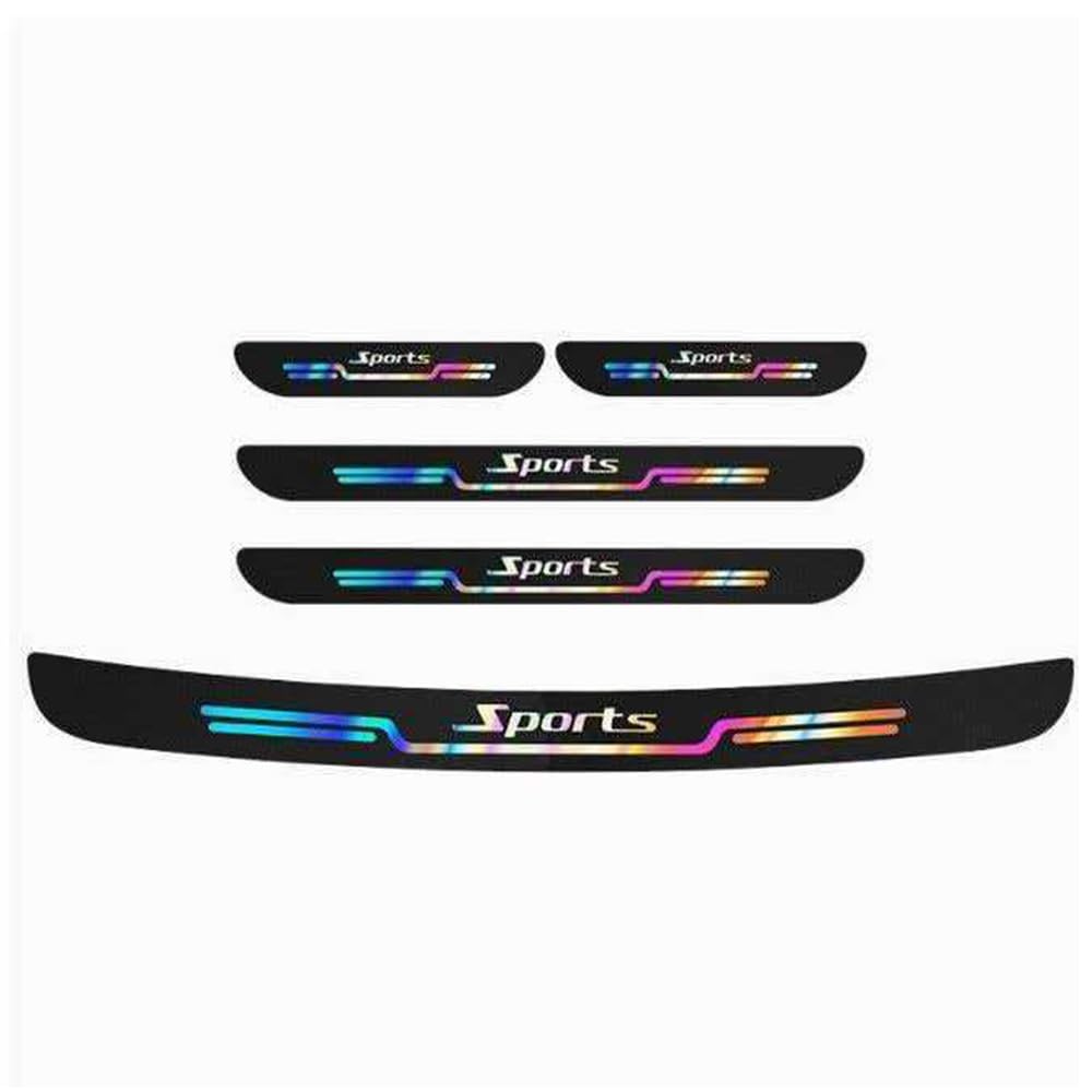 YDSTNiu 5 Pcs Car Sill Protector Sticker for BMW X1 1 (I) E84 I 2009-2012, Door Guard Carbon Fibre Laser Reflective Sporty Auto Accessories Film