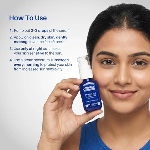 Image of DERMDOC 2% Kojic Acid Face Serum, 20ml | Dark Spots & Pigmentation Control | Brightening, Even-Tone Formula with Niacinamide + Alpha Arbutin + Glutathione | Spot Corrector Serum for Acne Marks, Tanning & Uneven Skin Tone