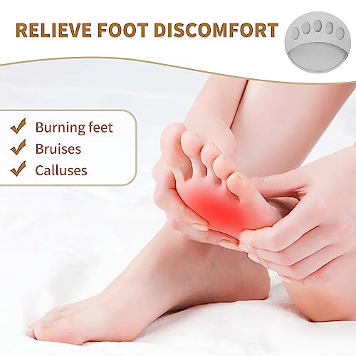 Image of 4 Pairs Honeycomb Fabric Forefoot Pads Women High Heels Invisible Socks High Heel Comfort Pads for Relieving Foot Fatigue Comfortable Non-Slip Corrective Toe Socks Pad (Gray)