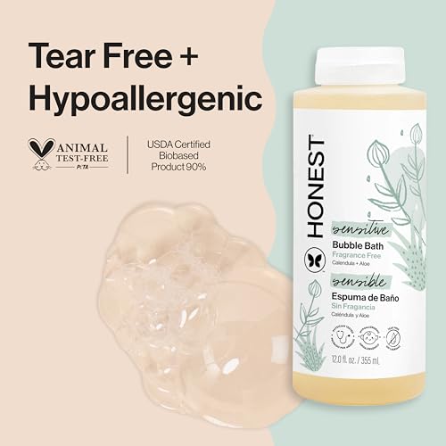 Image of The Honest Company Bubble Bath, Hypoallergenic, Fragrance-Free, 12 fl oz