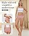 LEVAO Women's High Waisted Seamless Underwear No Show Full Coverage Briefs Stretchy Invisible Panties Cheeky Pack of 6
