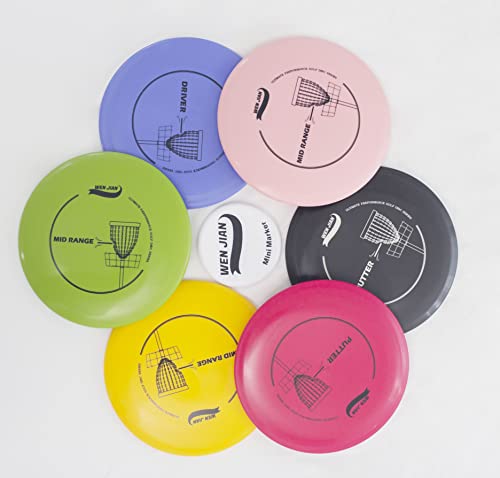 Wen Jian Disc Golf Set, Disc Golf Starter Set With 9 Discs,1 Mini Disc (9 Pcs) #TOP2