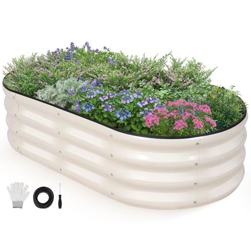 INNO STAGE Verzinktes Hochbeet, Metall, Pflanzkästen für den Außenbereich, für den Anbau von Gemüse, Kräutern, Blumen, Stahlpflanzen, Hochbeet,