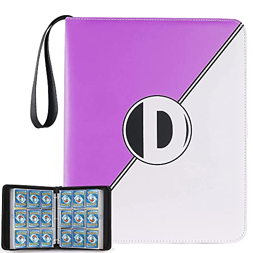 Binder for Pokemon Cards with Sleeves, Card Holder Book Compatible with PokÃ©mon Trading Cards, Holds Up to 720 Cards, 40 Pcs 9-Pocket Pages, Card Collector Album with Zipper Carrying Case - Purple