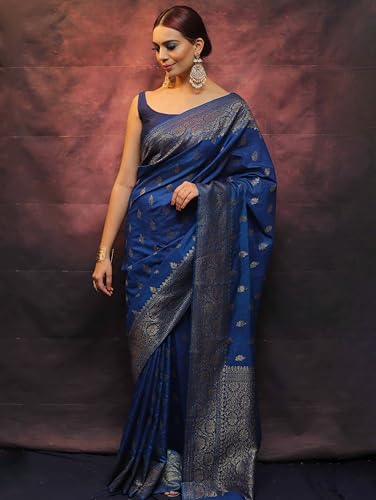 Image of Sugathari Women's Banarasi Saree Pure Kanjivaram Silk Saree Soft new ladies 2025 Design Wear Pattu Sarees Sadi Party Sari collections With Blouse Piece (San Pari-223)