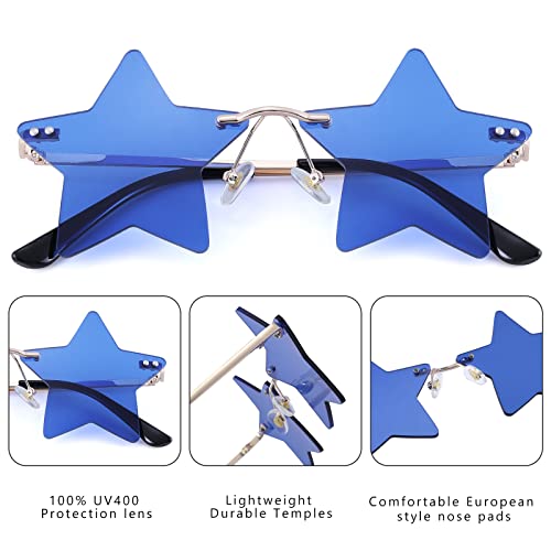 COASION Rimless Star Sunglasses for Women Rimless Party Cute Prom Halloween Glasses Fashion Star Shape Shades4