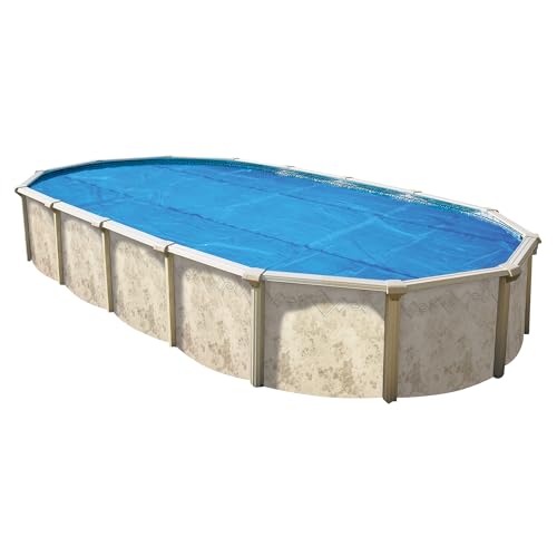 In The Swim 15 x 30 Standard Blue Oval Solar Pool Cover 8 Mil for Solar Heating Above Ground Pools and Inground Pools