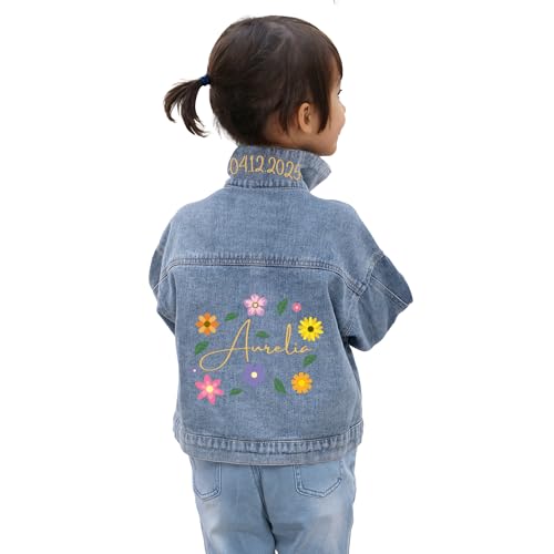 Personalized Kids Jean Jackets Girls Custom Denim Jacket Wedding Birthday Anniversary Party Coat