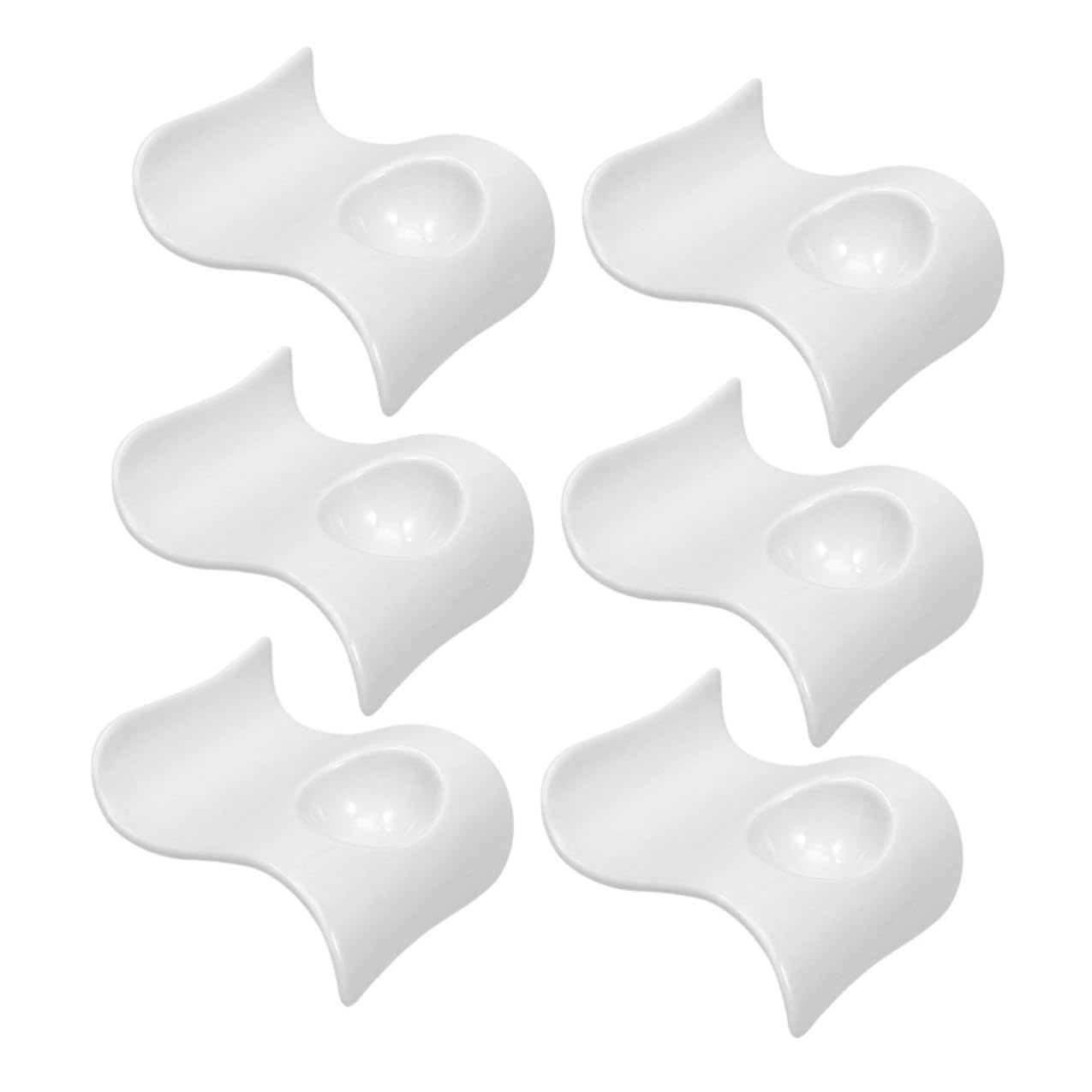DOITOOL 6 Coquetiers en Céramique Blanc, Supports à Œufs Légers et Faciles à Nettoyer, Design Moderne et Élégant, pour Tenir Œufs Durs à Table