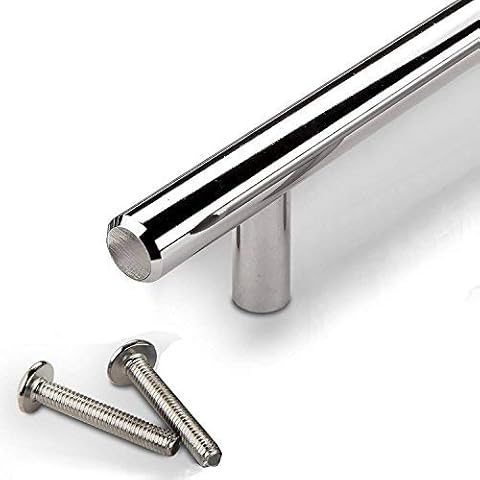 Sotech 10 Stück SO-TECH® Relinggriff G11 Möbelgriff Möbelgriffe massiv verchromt BA 128 mm Cover