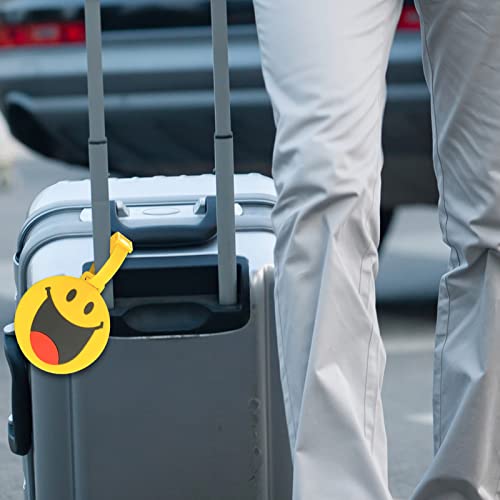 Mziart Cute Face Luggage Tags Set of 4, Personalized Smiling Face TSA Travel Bag ID Suitcase Labels for Women Men - Thumbnail 7