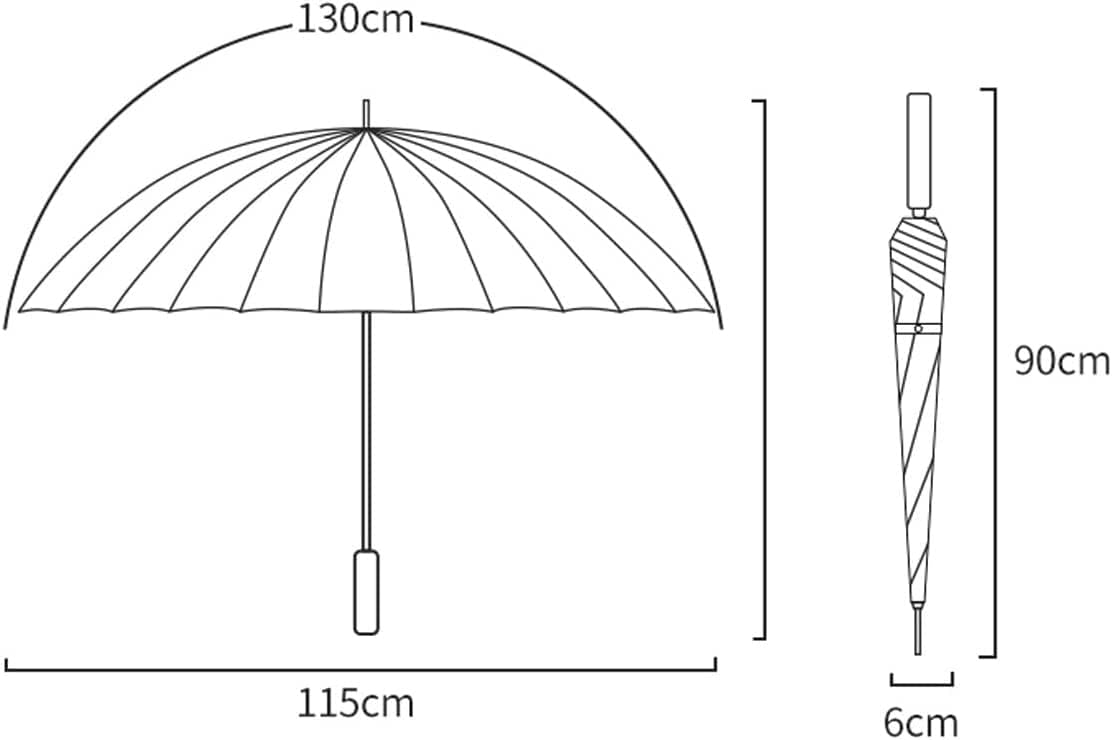 Windproof Large Umbrella for Rain, Portable Stick Umbrella, 24 Ribs Straight Handle 115cm/45Inch Travel Umbrellas, Auto Open Umbrella for Men and Women (Gray : Pink)