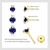 Tiny CZ Screw Flat Back Stud Earrings for Women Men, Hypoallergenic Small Flat Back Stud for Helix Cartilage Tragus Earlobe Piercing Jewelry (Gold 4mm, Sapphire CZ) #2