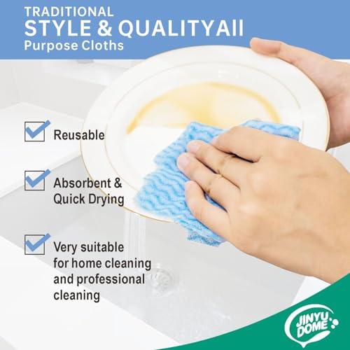Image of Handi Wipes Reusable Cloth Disposable Cleaning Cloth Kitchen Dish Cloth Dish Towels Dry Blue Washable Wipes Dish Towel Rolls, Soft Durable And Absorbent, 2 Rolls,Total Pack Of 200, Blue