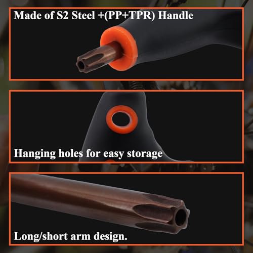 Image of Antrader T45 Torx Screwdriver,Anti Tamper Proof Torx Key,S2 Steel T-Handle Dual End Wrench-1Pcs