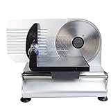 HCZKIUJY Cortadora de Carne para Uso doméstico o Comercial, Nueva cortadora de Carne eléctrica de Grado Comercial con Perilla Ajustable para Grosor, Corte preciso de Carne congelada, e
