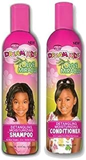 African Pride Dream Kids Olive Miracle Detangling Shampoo and Conditioner Combo Set