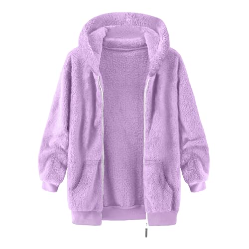 Girls Fleece Jacket Long Sleeve Full Zip Up Sweatshirt Fall Winter Hooded Warm Outerwear Furry Hoodies With Pockets4