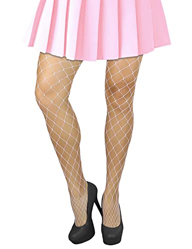 Image of Lastclream High Waisted Fishnet Tights for Women Sexy Fishnets Stockings Full Footed Fishnet Sheer Pantyhose Plus Size