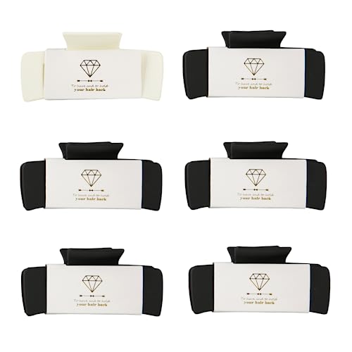 Loanzeg 8pcs Bridesmaid Proposal Gifts 4.1 Inch Square Set of 8 Bachelorette Hair Claw Clips ideas Bridal Shower Gift for Wedding Party Favors (6pcs White&Black)