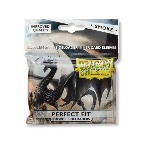 Image of Dragon Shield Perfect Fit Sideloader Inner Card Sleeves Standard Size (100 CT) - PVC-Free Polypropylene Double-Sleeve Protection Compatible with Pokemon, One Piece & Magic The Gathering - Smoke