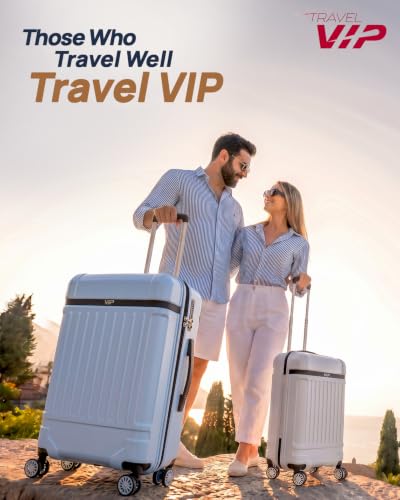 Image of VIP Bastion Medium Polycarbonate Hard Case 8-Wheel Trolley Bag, Sky Blue