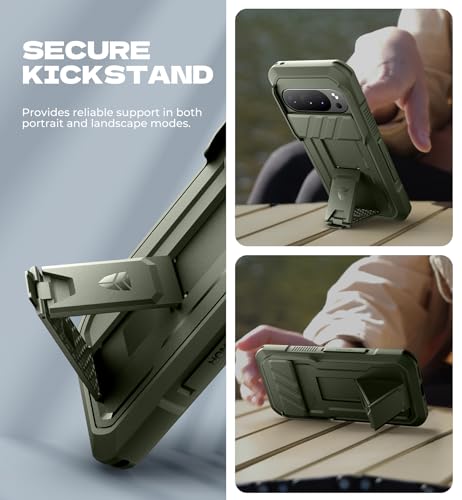 Coque Google Pixel 10 Pro XL Dexnor antichoc vert militaire avec protège-écran - 5