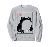 Grumpy Frog Unimpressed Toad Vintage Japanese Aesthetic Art Sweatshirt