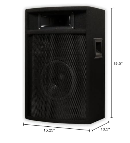 Acoustic Audio by Goldwood PA-380X Acoustic Audio Passive DJ Speakers 8" PA Karaoke 3-Way Studio Home Audio, Black (Pack of 2)