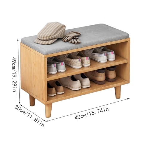 Tabouret souple avec étagère à chaussures d'entrée design simple 40 cm - 4