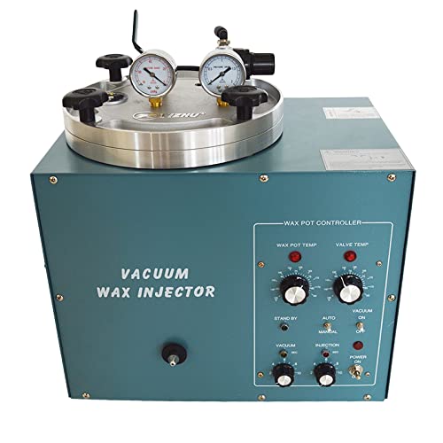 INTBUYING Vacuum Wax Injector Jewelry Casting Machine High Precision Jewelry Vacuum Forming Machine Vacuum Jewelry Wax Injection 3KG Capacity Adjustable Pressure for Jeweler Tools 110V