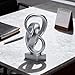 DOVDOV Abstract Silver Knot Sculpture, Geometric Decorative Statue, Silver Accent Piece for Living Room Coffee Table or Bookshelf Surface, Office TV Cabinet or entryway Console Table Decoration.