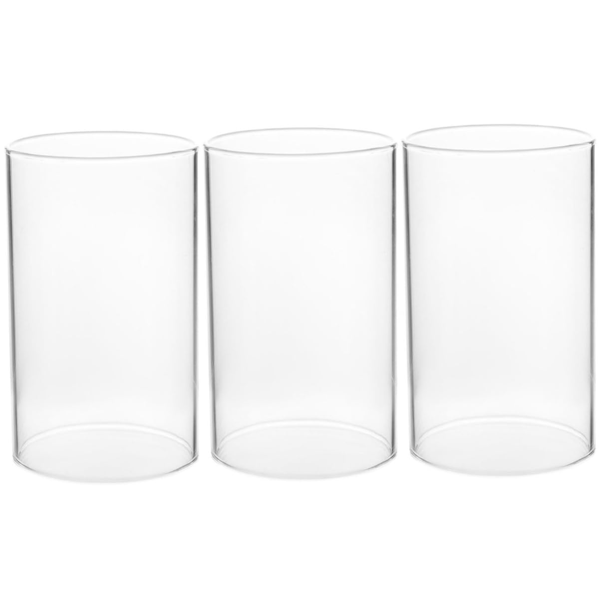Cabilock 3 Pièces Abat-jour Bougie En Verre Cannelé Cône Bougeoirs Manche Moderne Manchon Porte-bougie Ouragan Transparent Verre à Haute Teneur En Borosilicate
