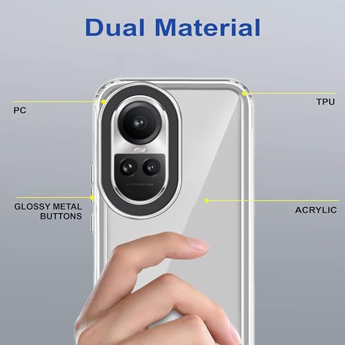 Image of amazon basics Back Case Cover for Oppo Reno 10 5G (TPU + PC Transparent)